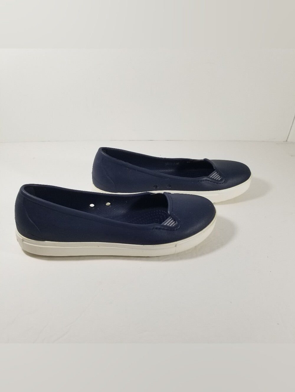 Crocs Citilane Dual Comfort Blue White Slip On Ballet Flats Women's Size 6